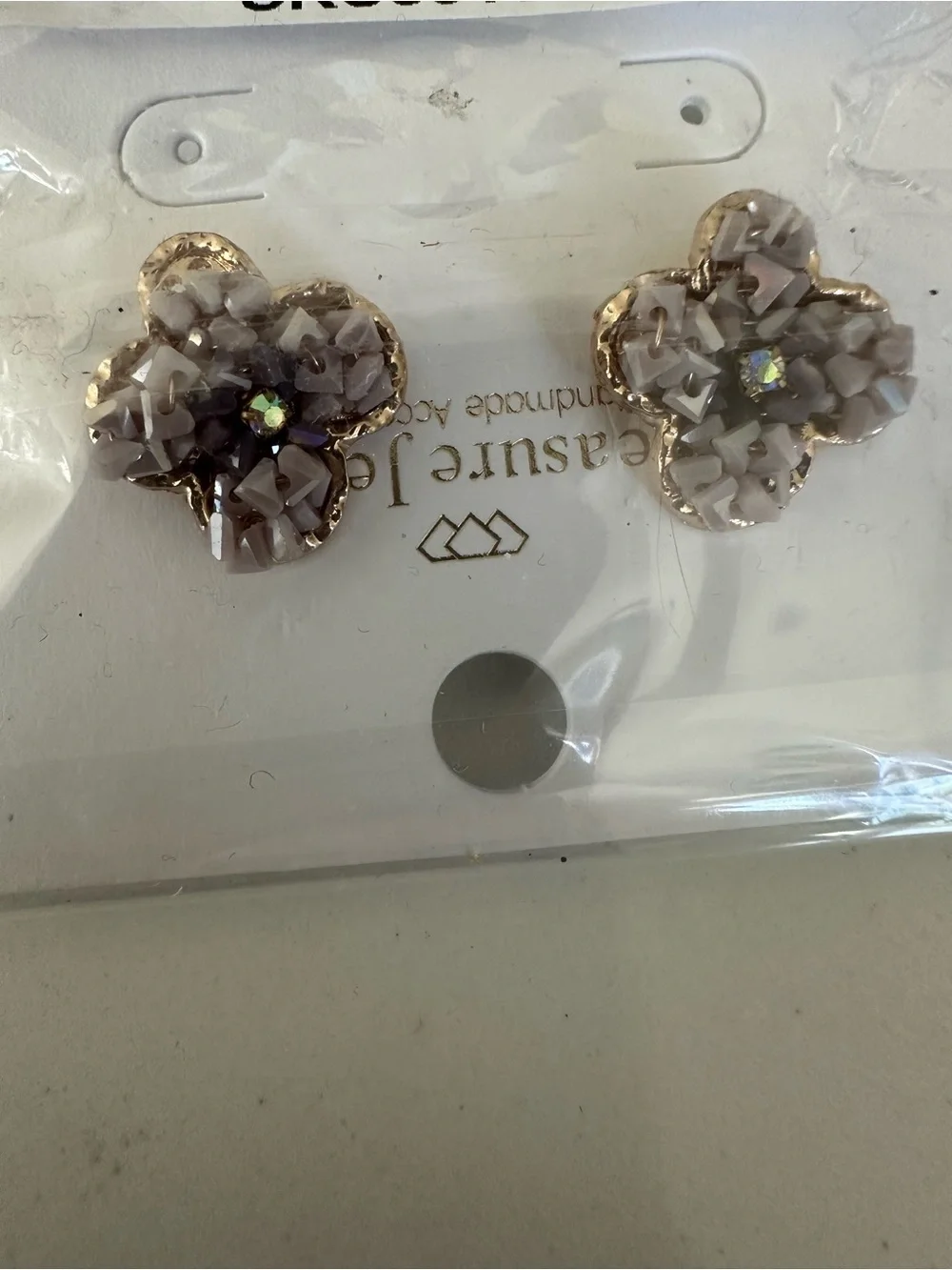 Treasure Jewels Pink Floral Earrings